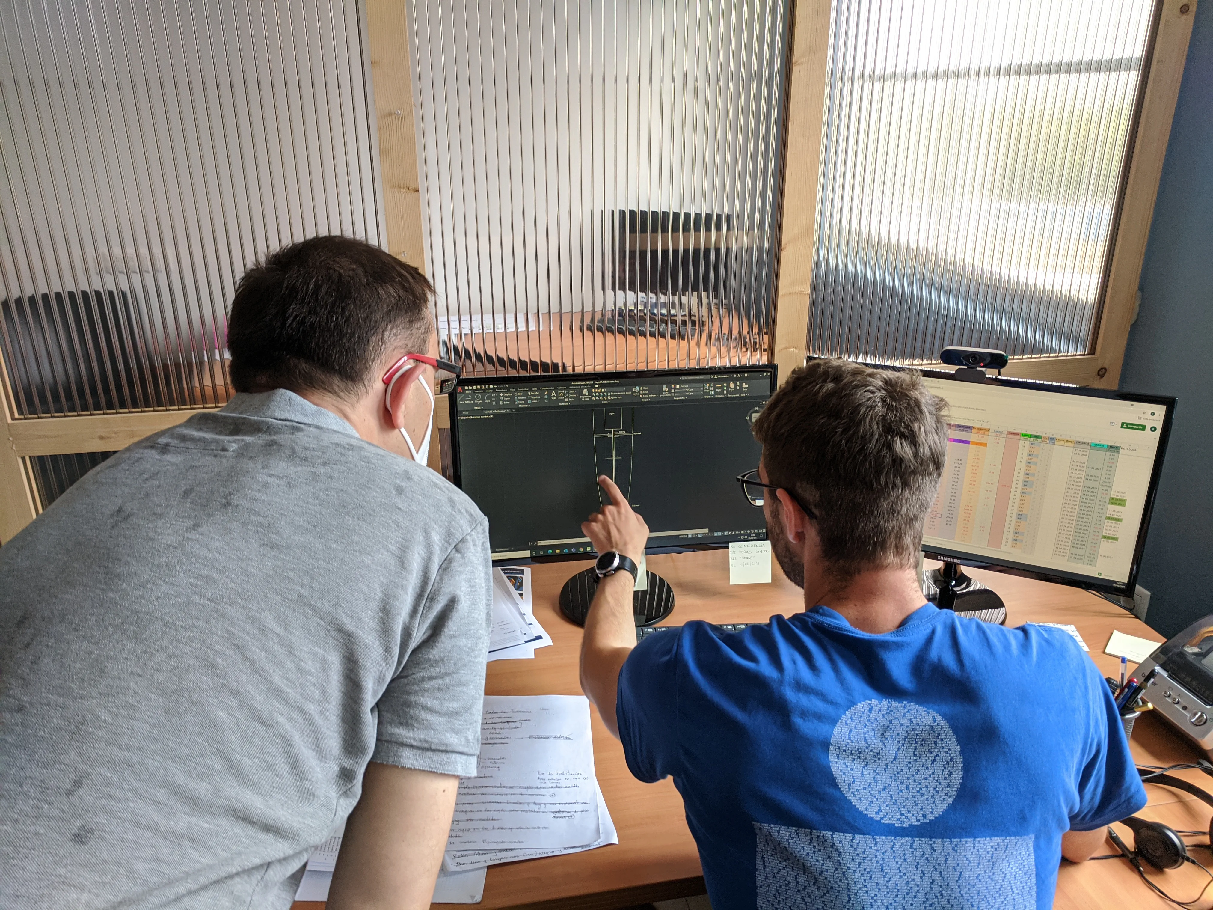 Jerome and Eric in the shipyard office.