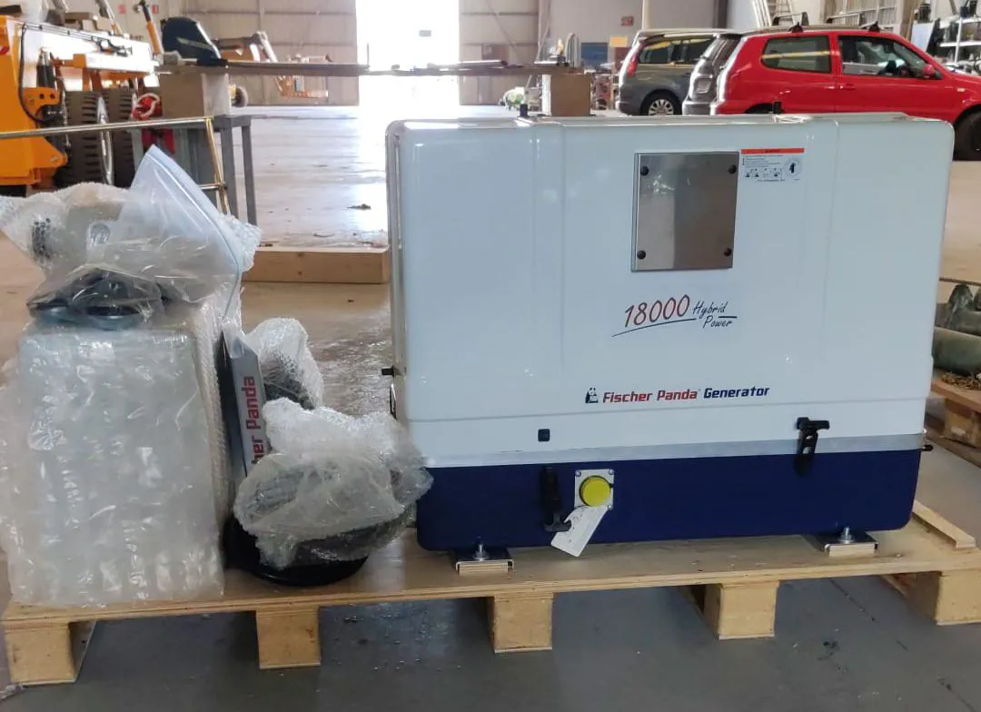 The Fischer Panda generator before installtion.