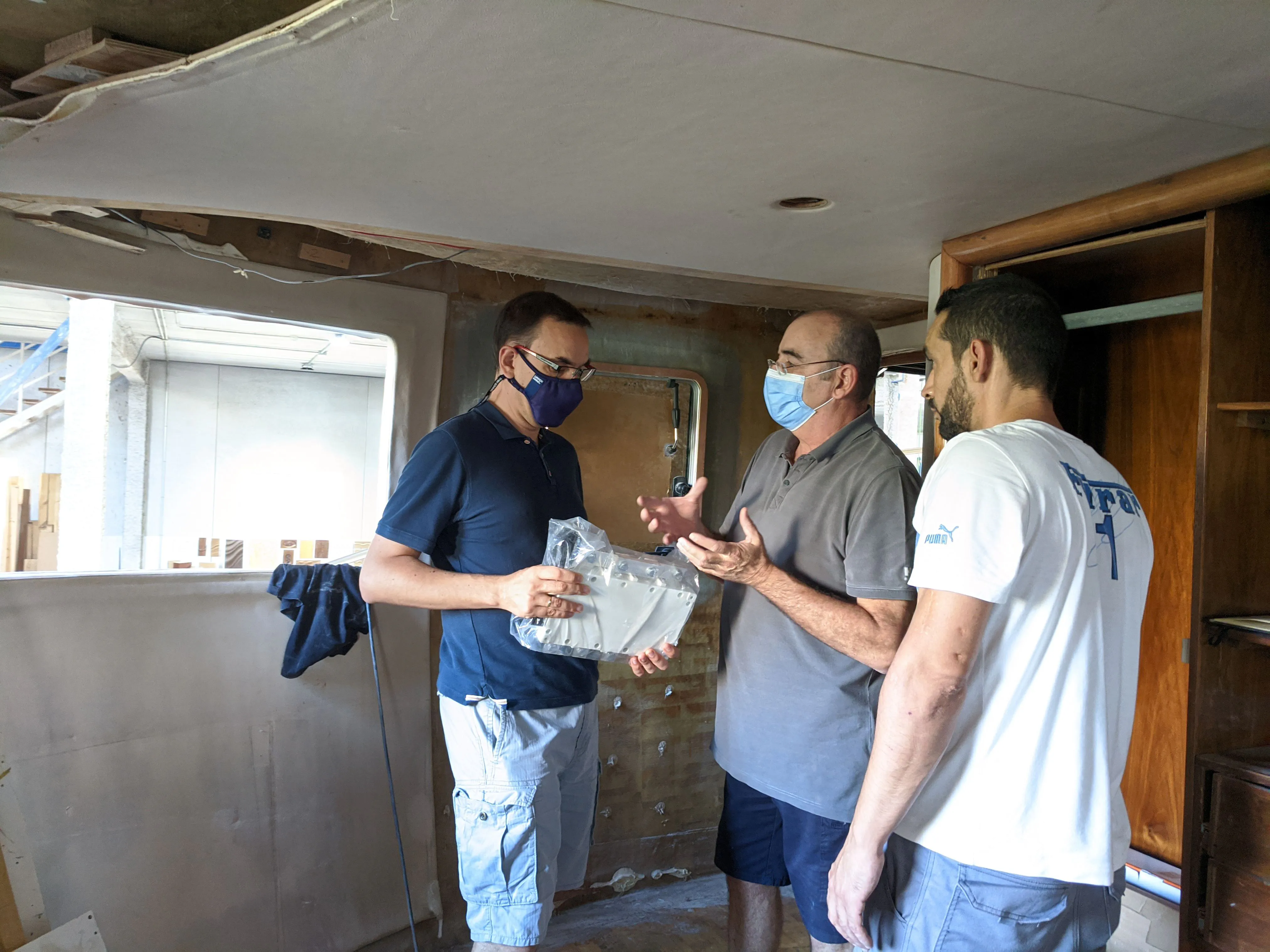 Large, heavy-duty main switches for the 96V DC electrical circuits.