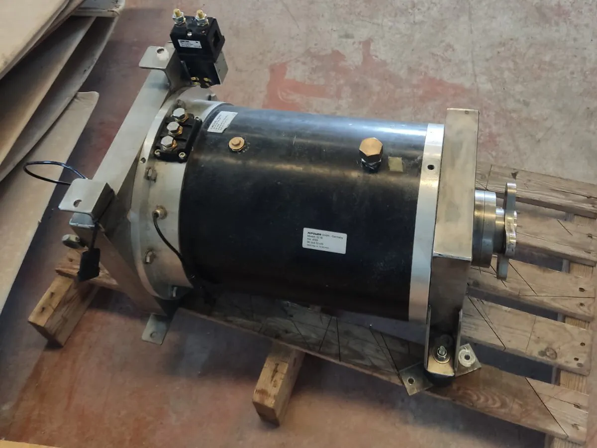 The starboard motor after being removed from the hull.