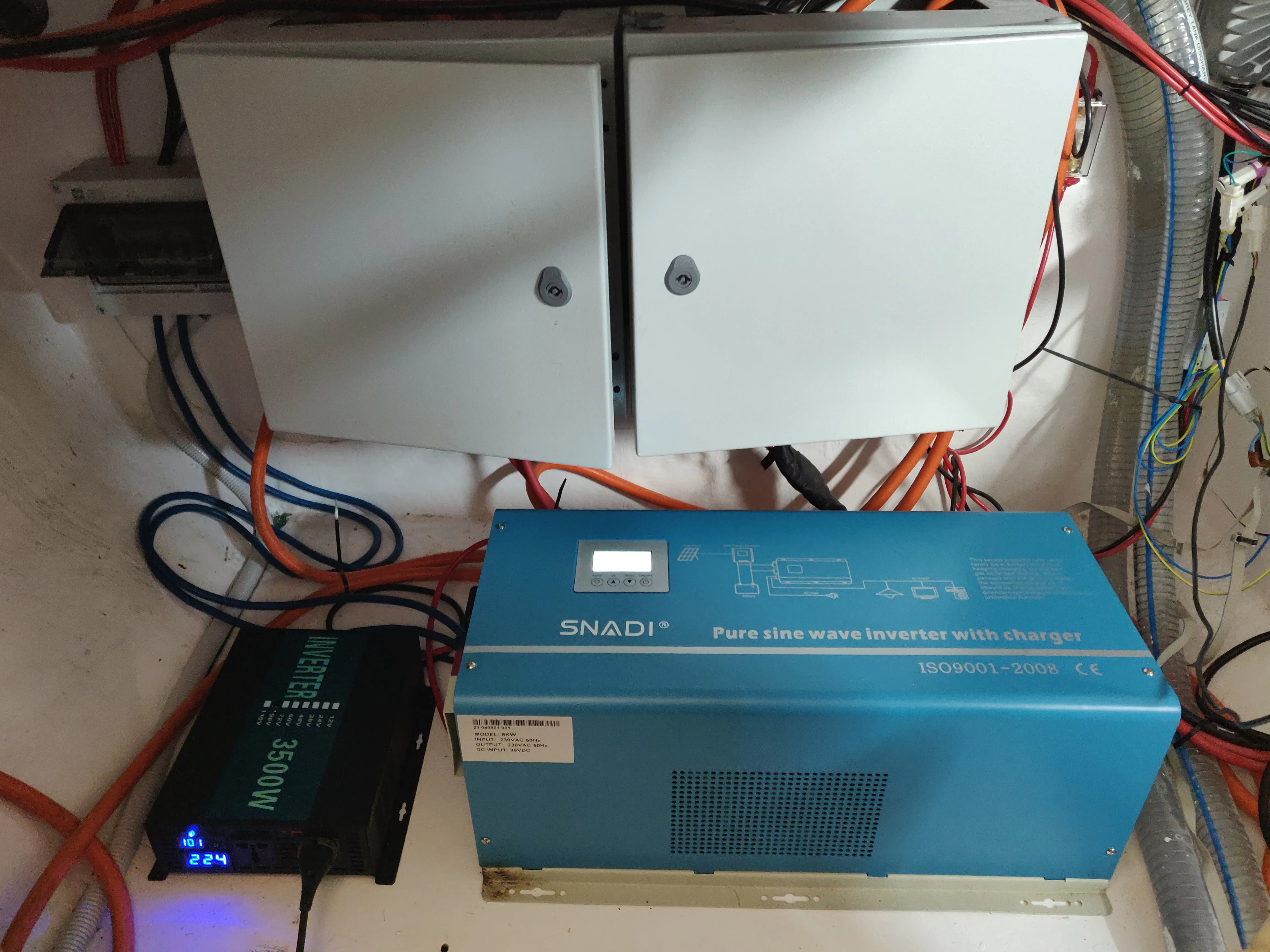 Inverter Installation Temporary installation of the new inverters.