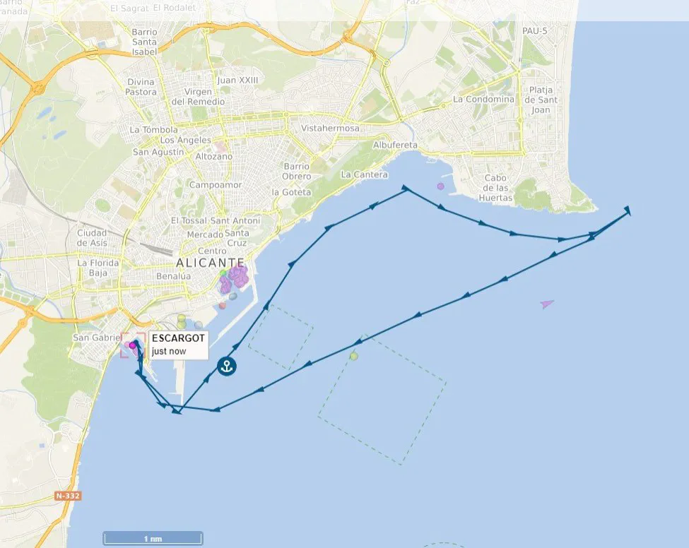 Navigation to Cabo de l'Horta