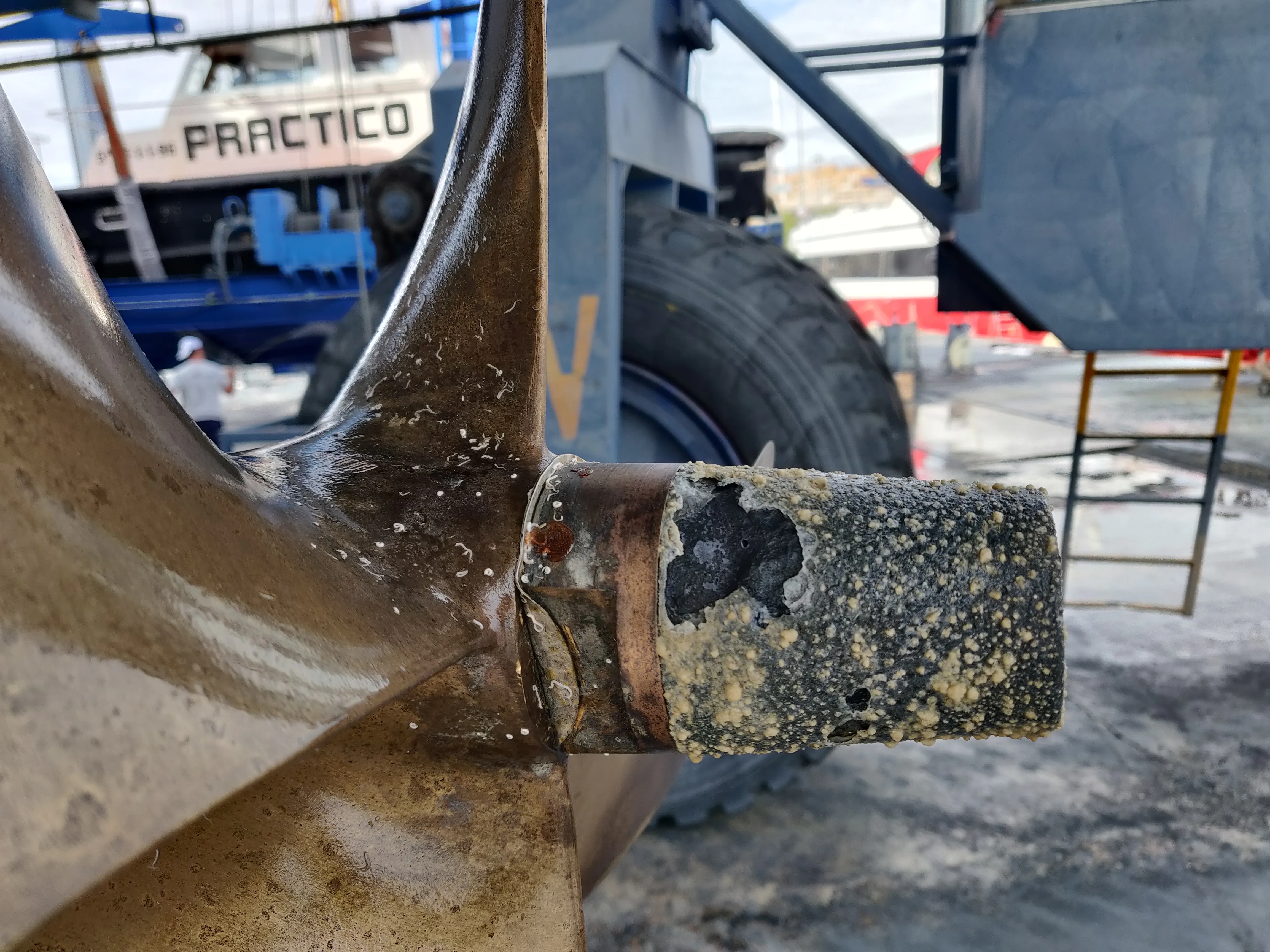 Sacrificial anode on a propeller Sacrificial anode on a propeller
