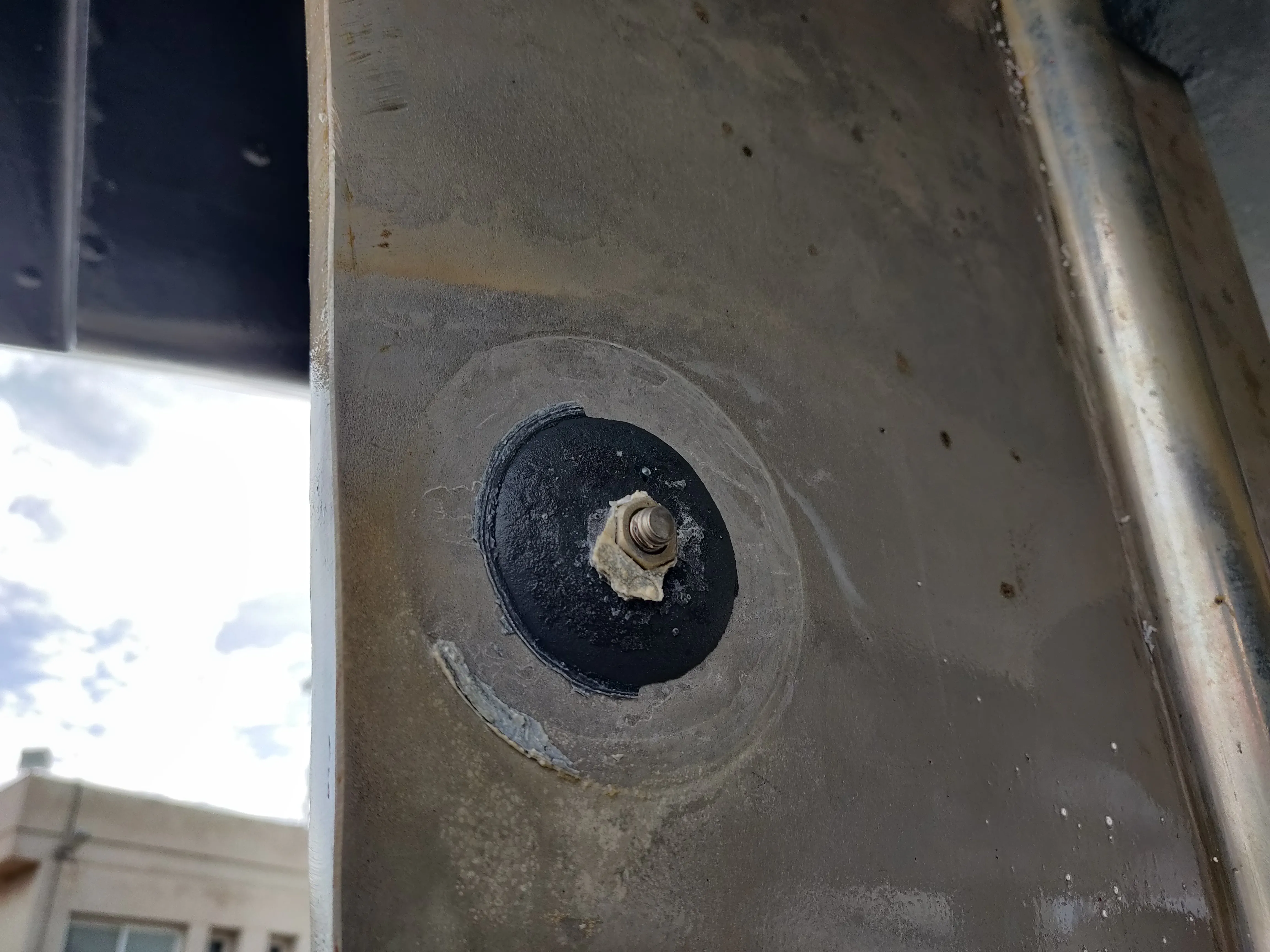 Sacrificial anode on a rudder Sacrificial anode on a rudder