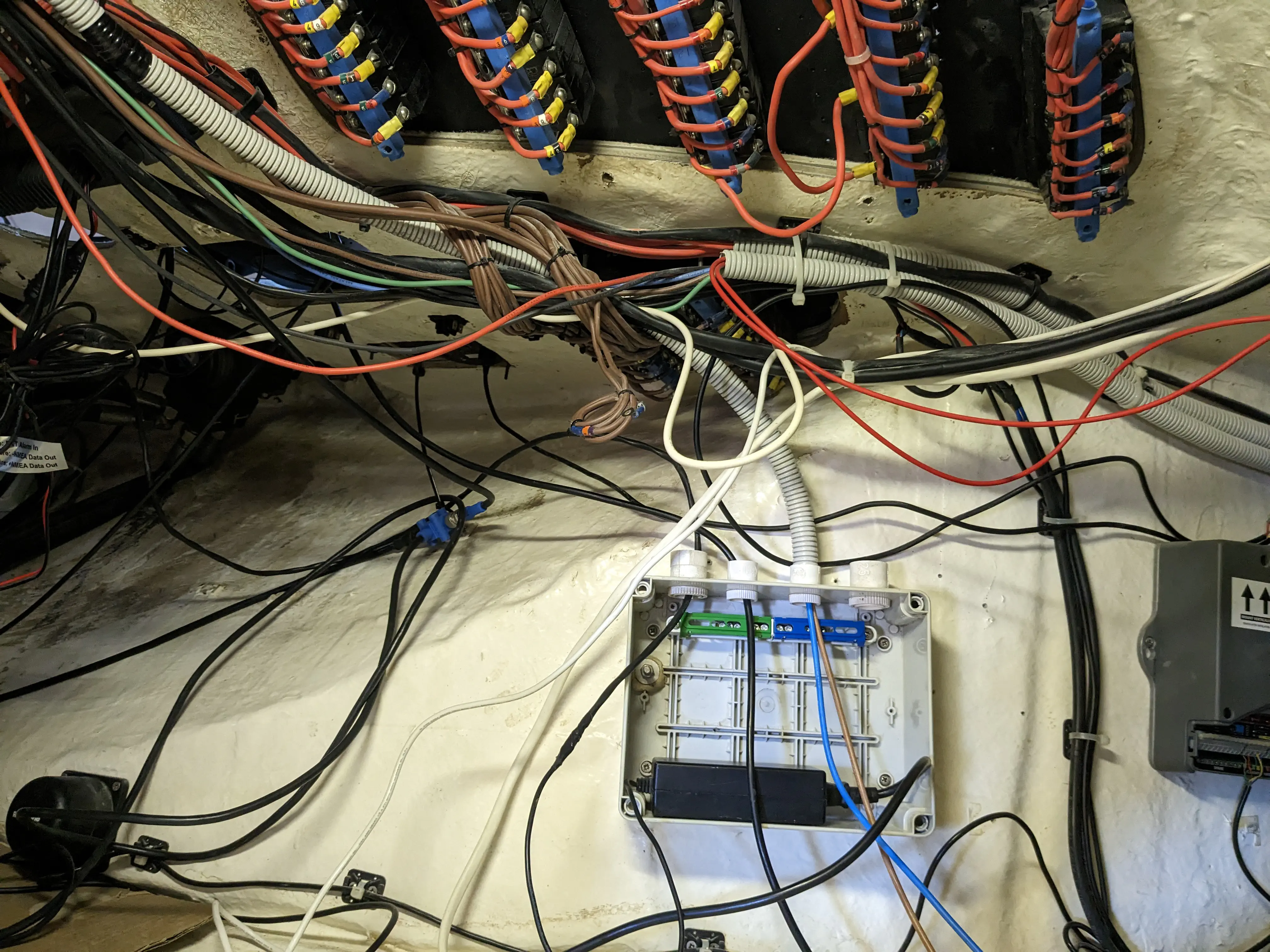 96VDC connection box under the cockpit