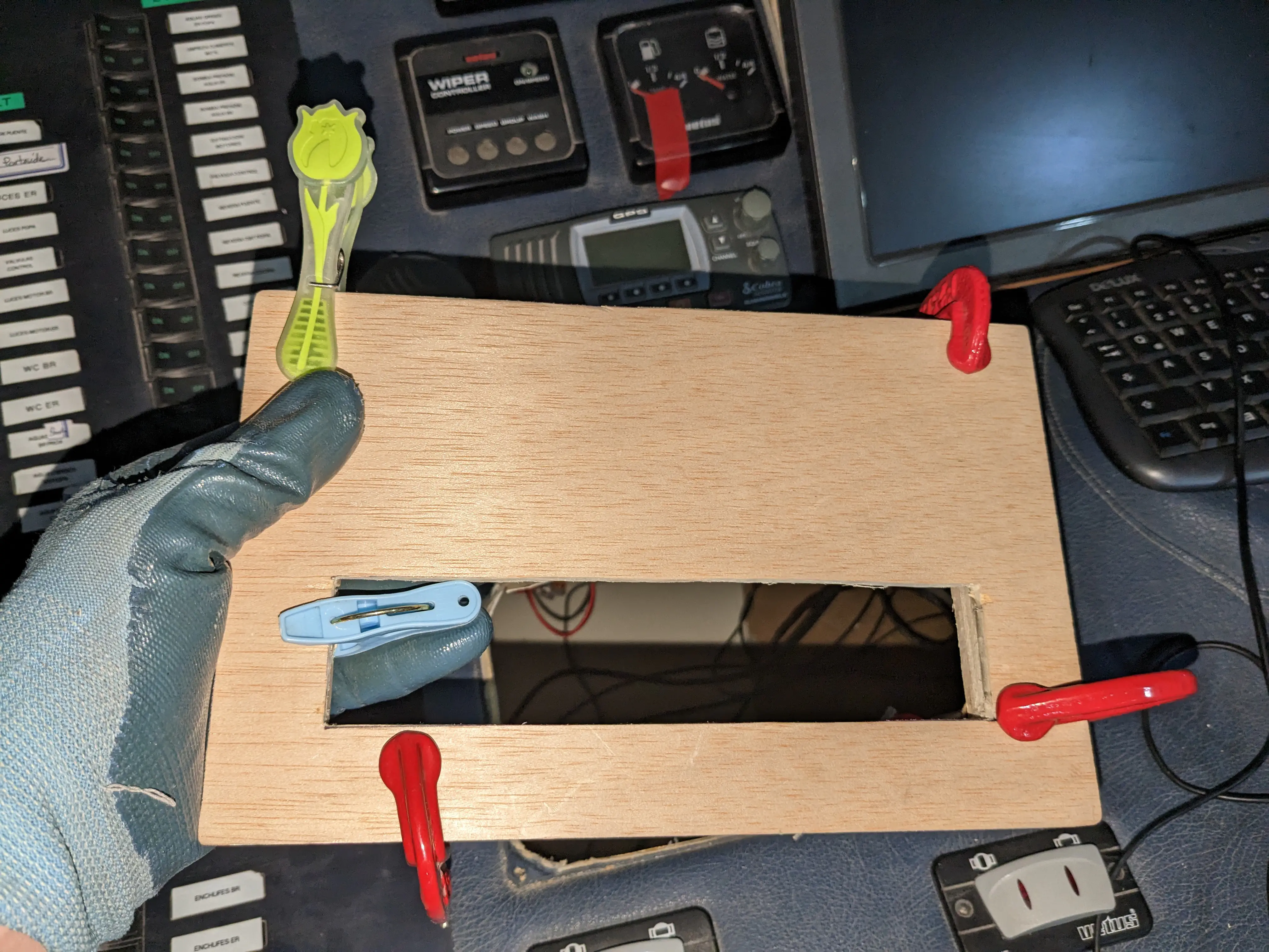 Plywood cover plate for navigation computer