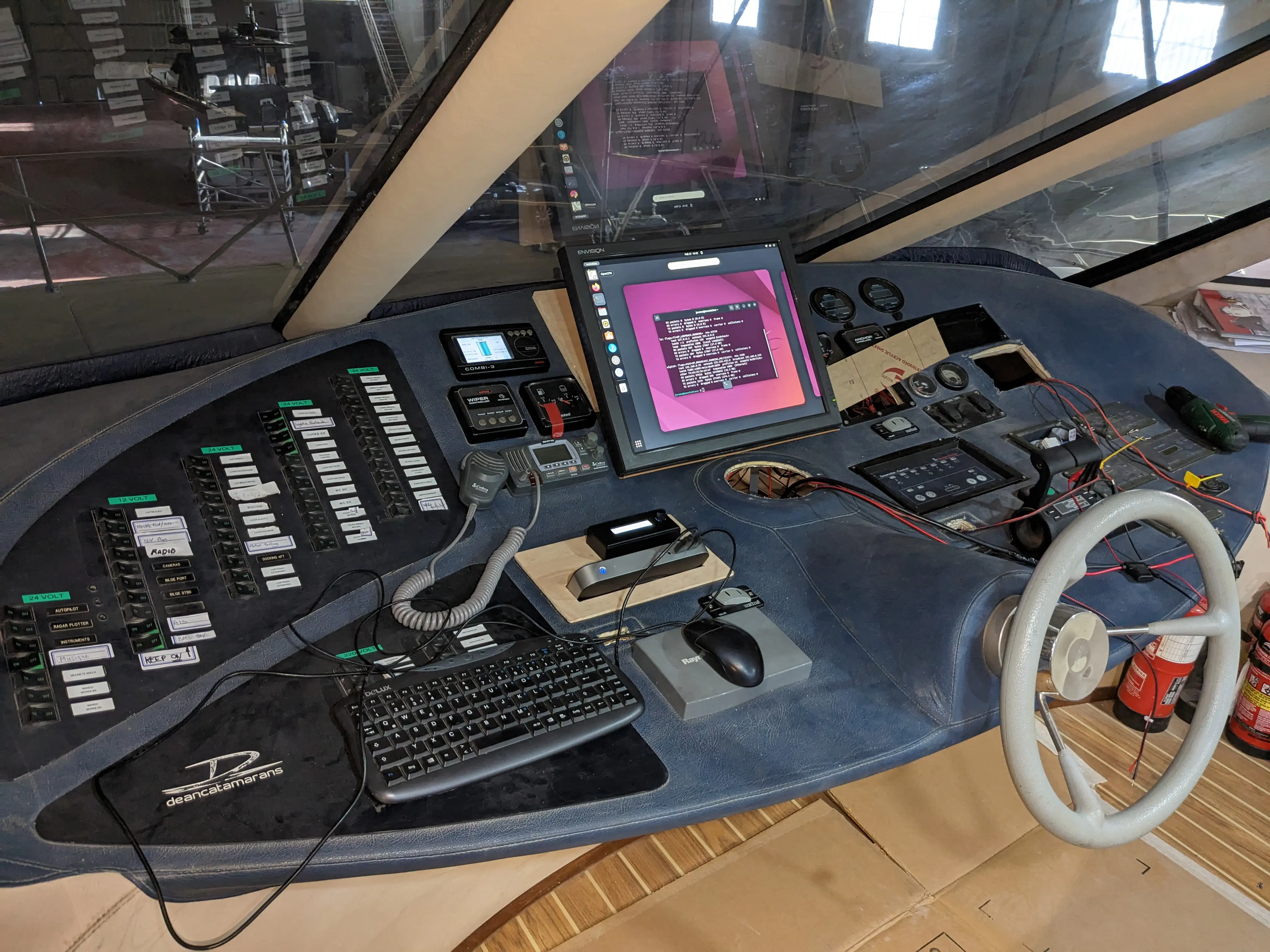 Navigation computer and monitor installed