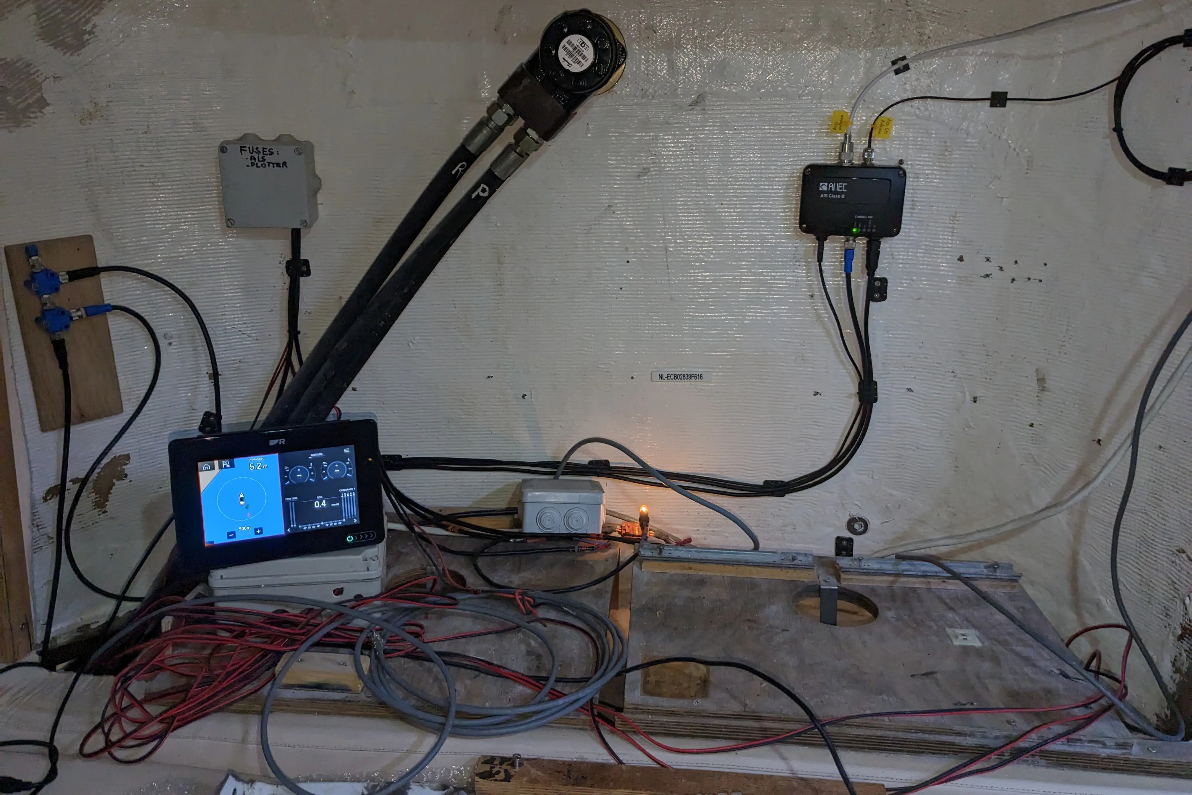 NMEA2000 bus termination under the flydeck instrument panel