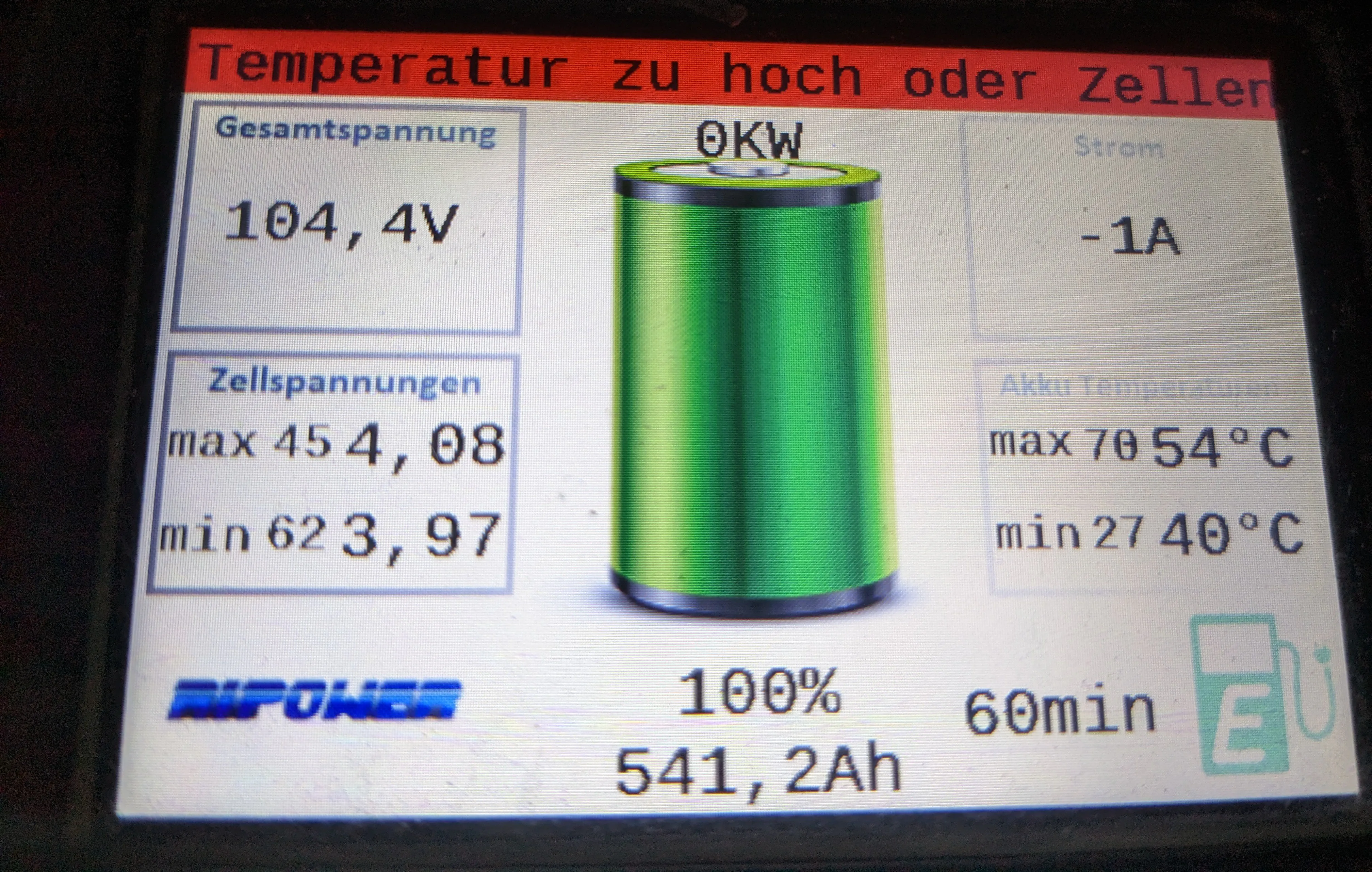 BMS display with cell temperature too high error BMS display with cell temperature too high error