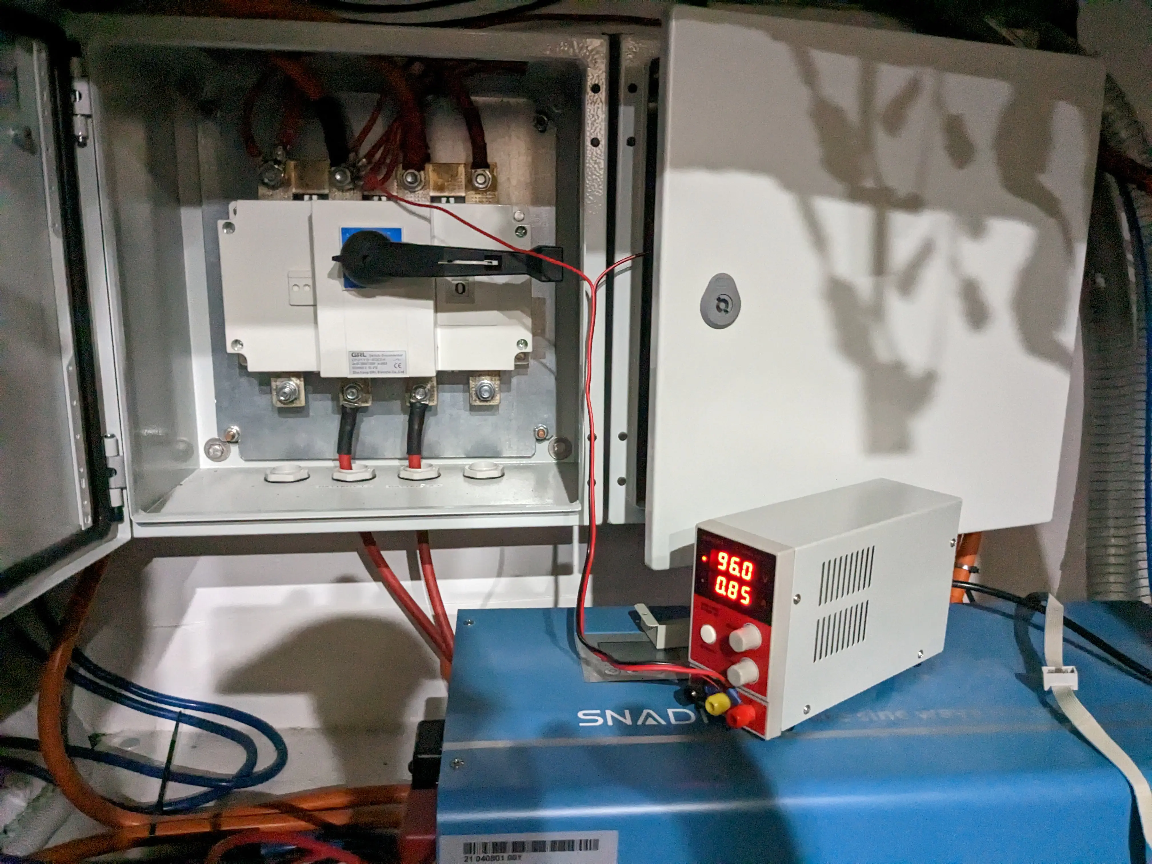 Lab power supply setup on main switches