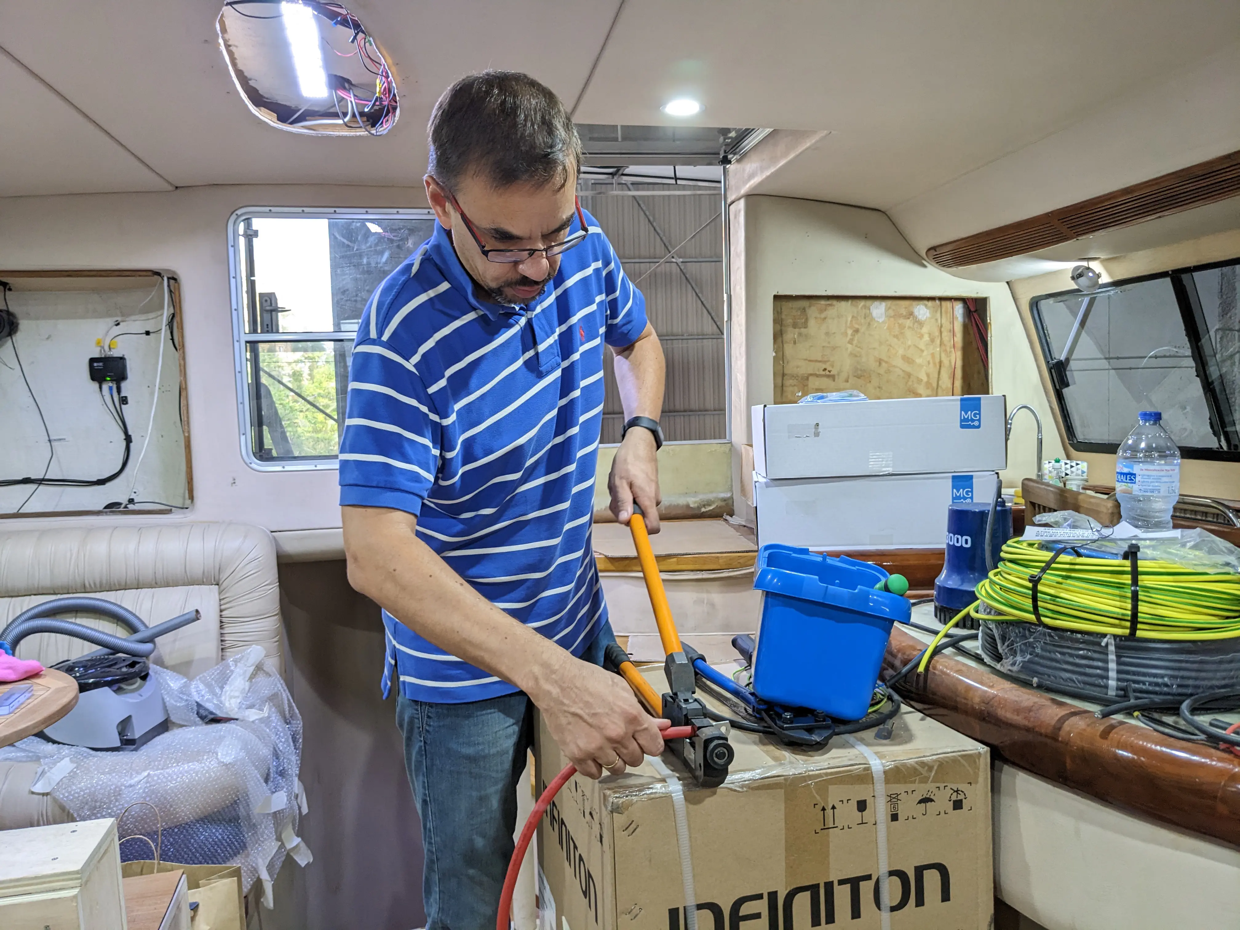 Crimping battery cables