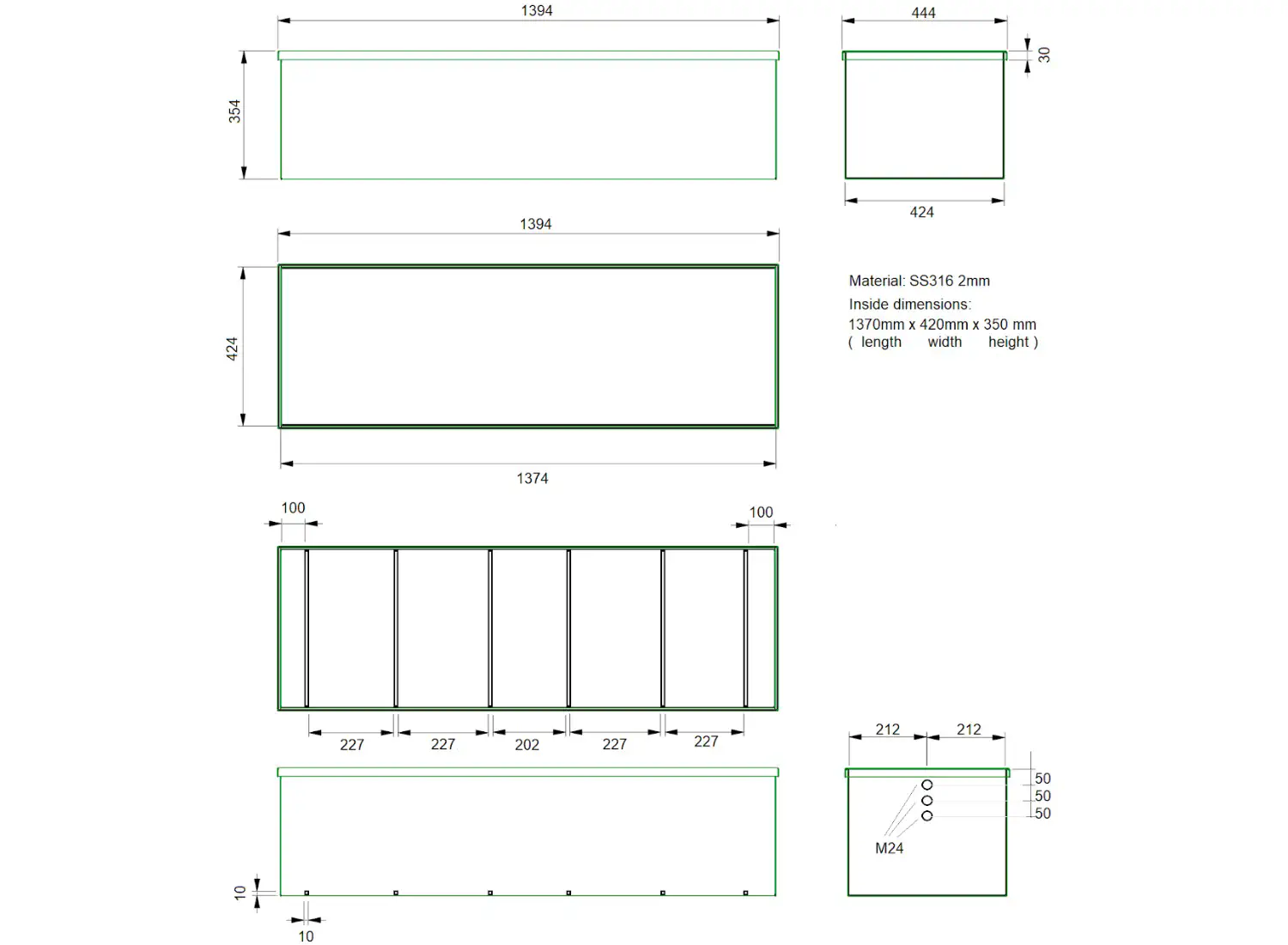 Battery box design drawing