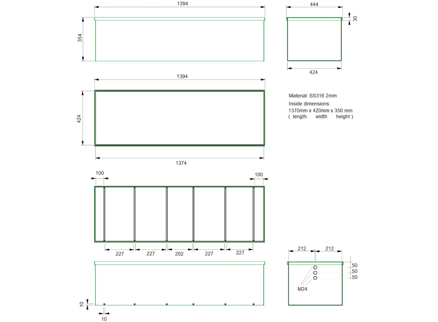 Battery box design drawing
