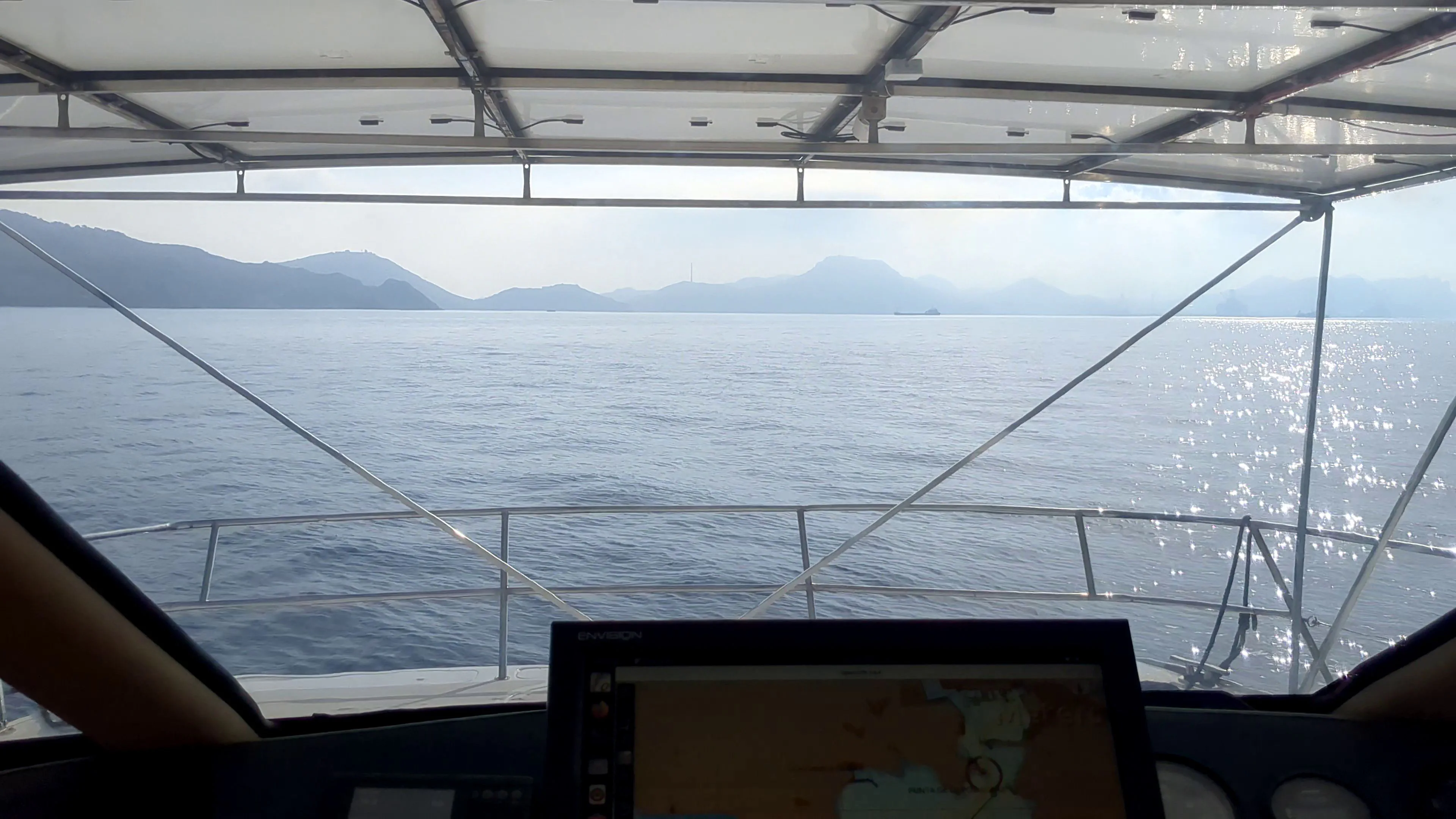 Arriving in Cartagena with light fog Arriving in Cartagena with light fog