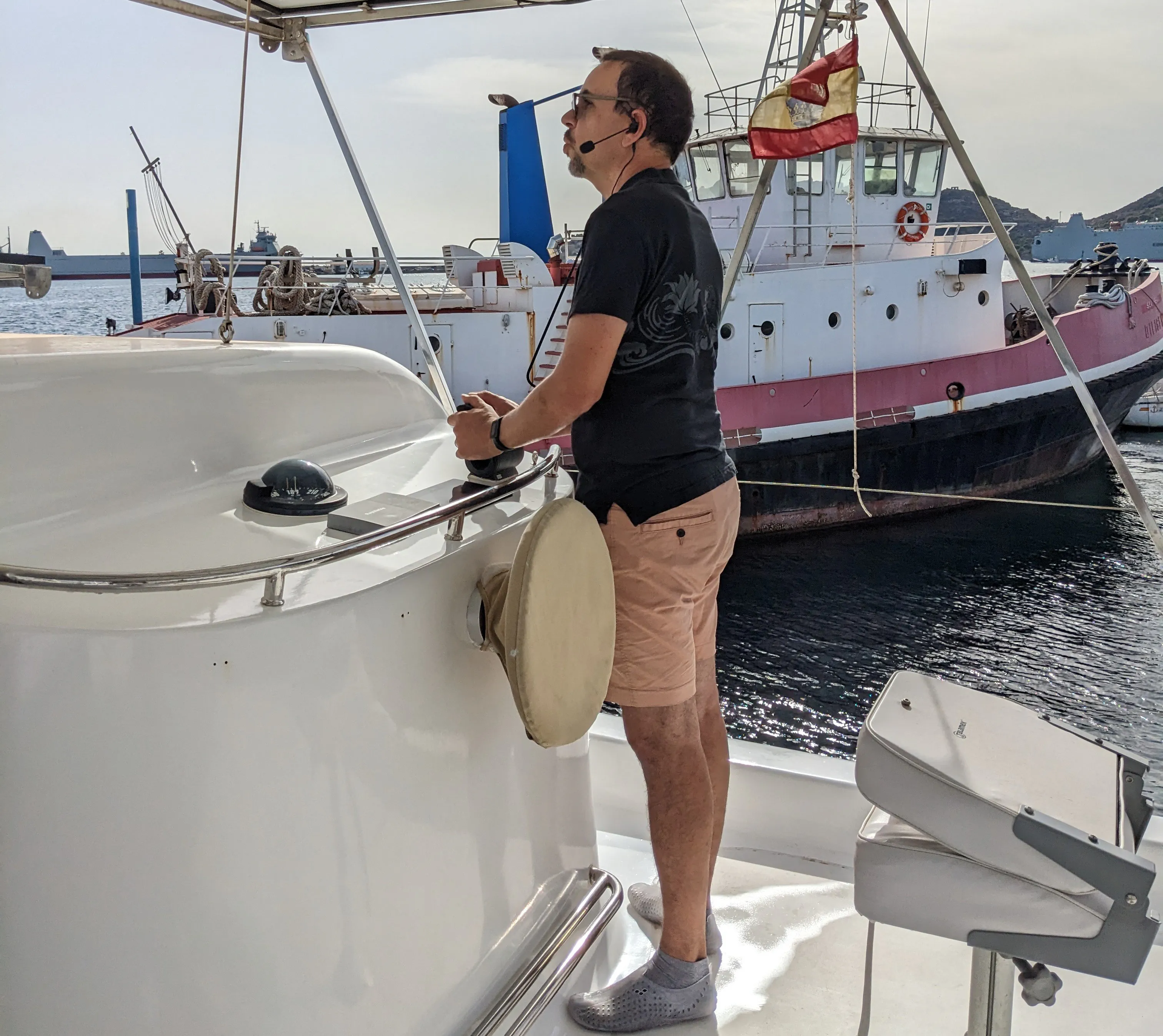 Maneuvering out of our berth