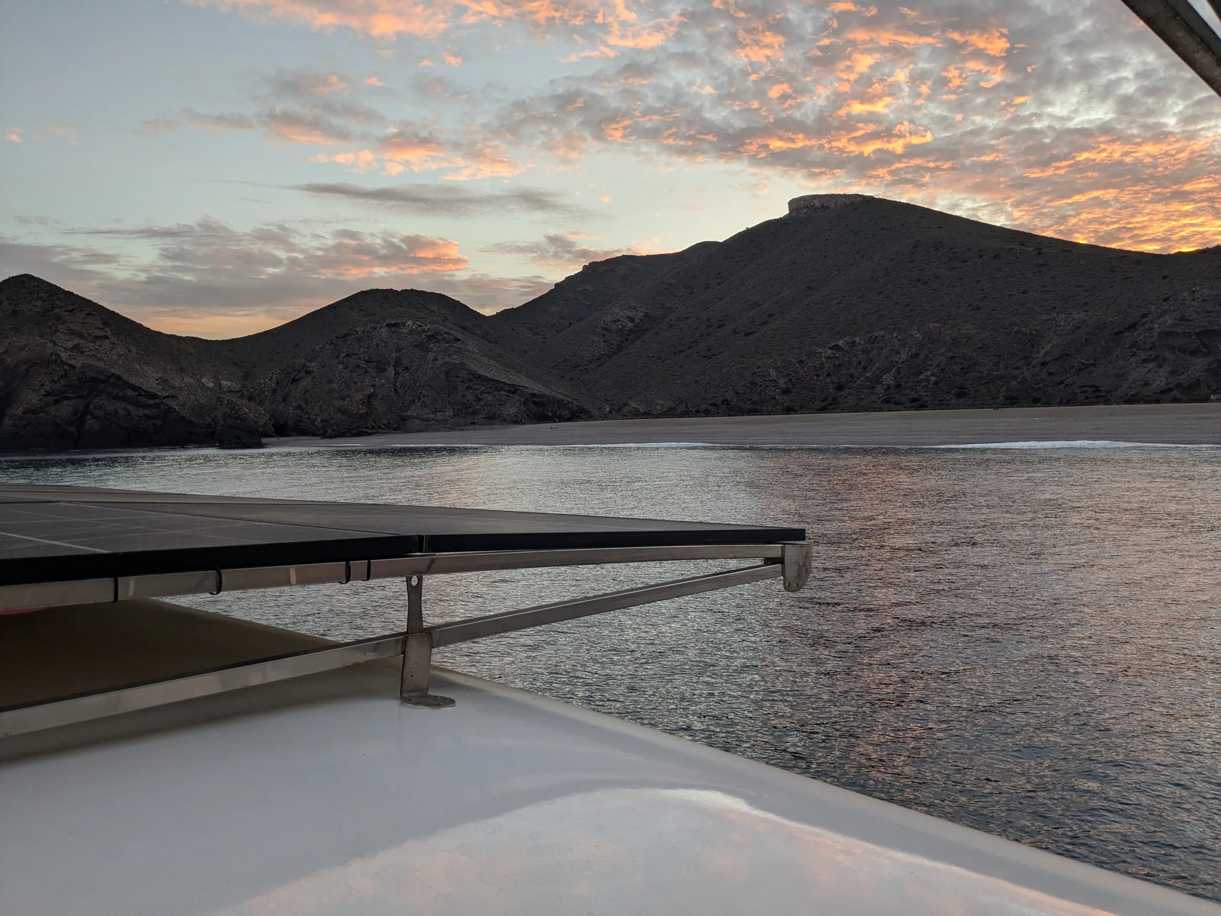 At anchor in front of Playa de los muertos