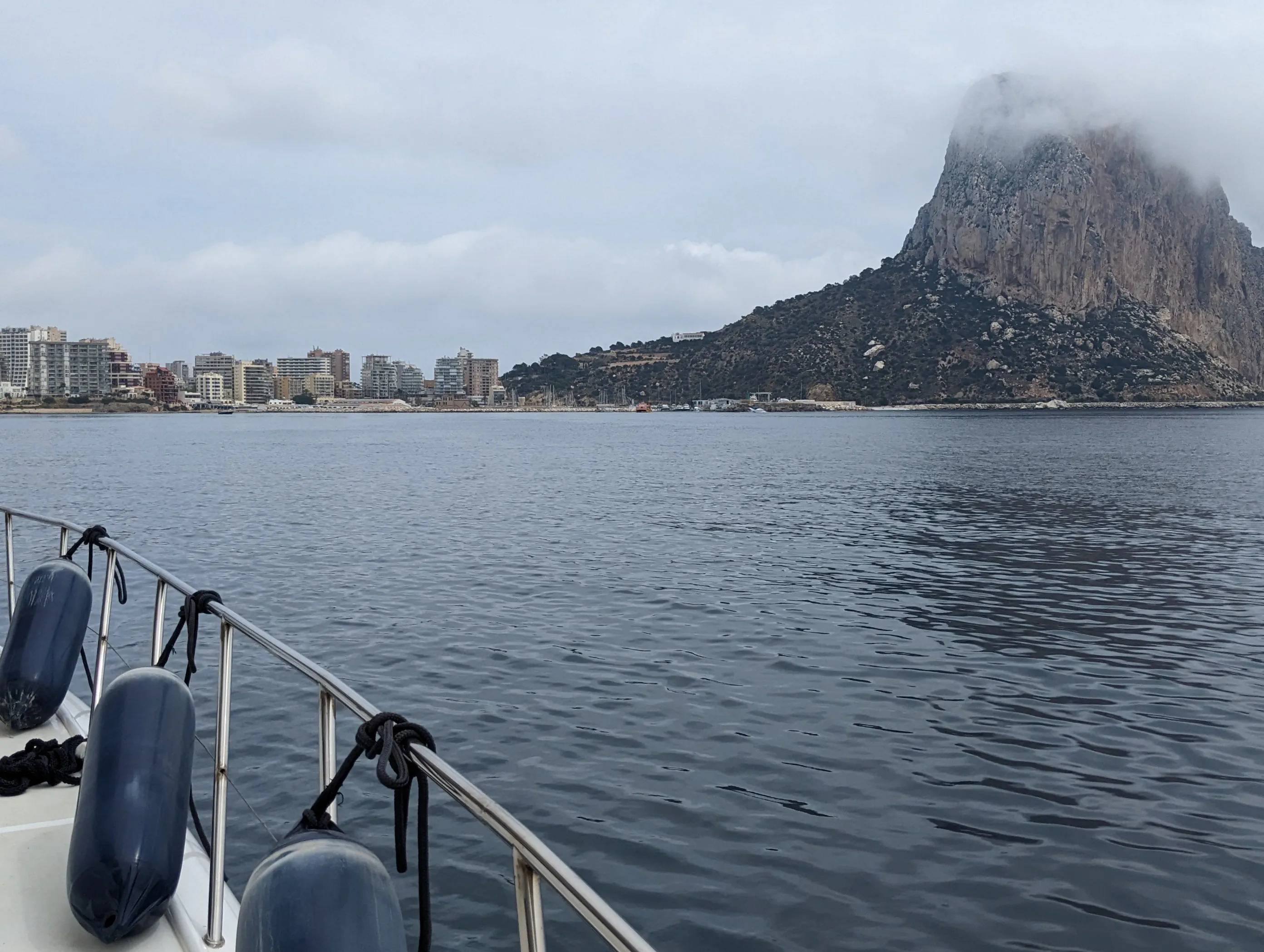 Arriving at Calpe The iconic Peñón de Ifach rock looming over Calpe
