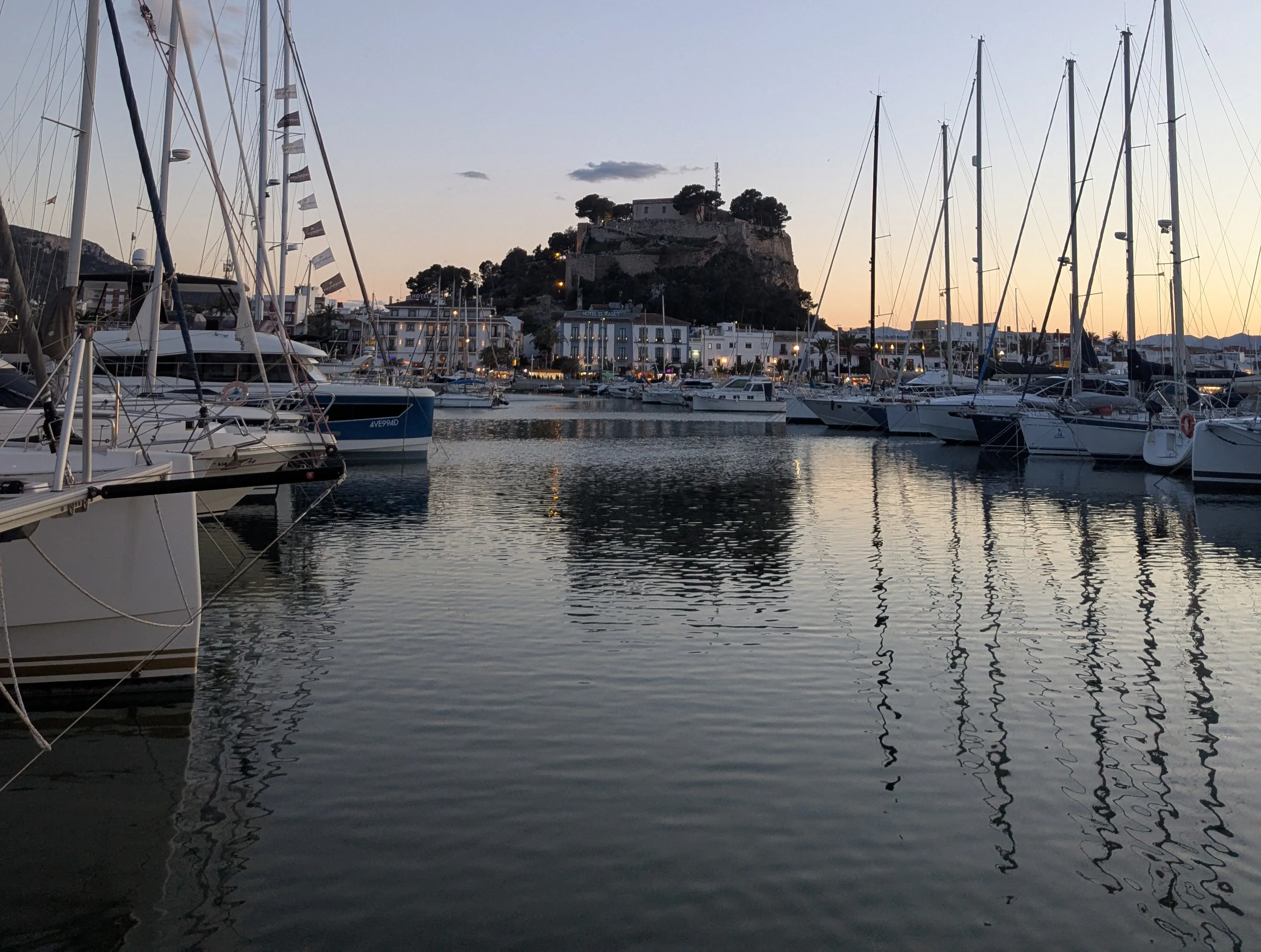 Escargot moored in the modern Marina de Denia