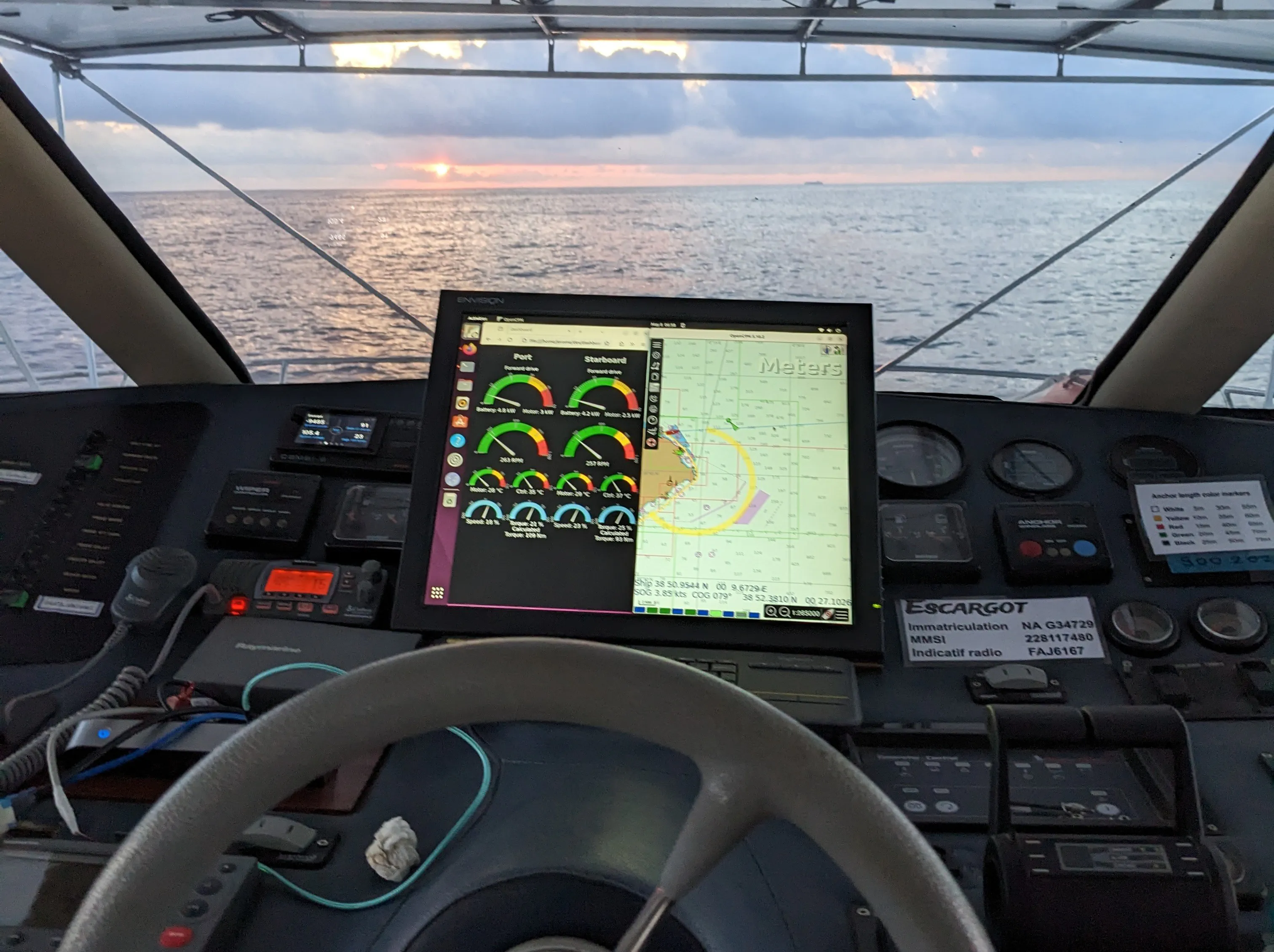 Sunrise at Sea Beautiful sunrise over the Mediterranean during the crossing