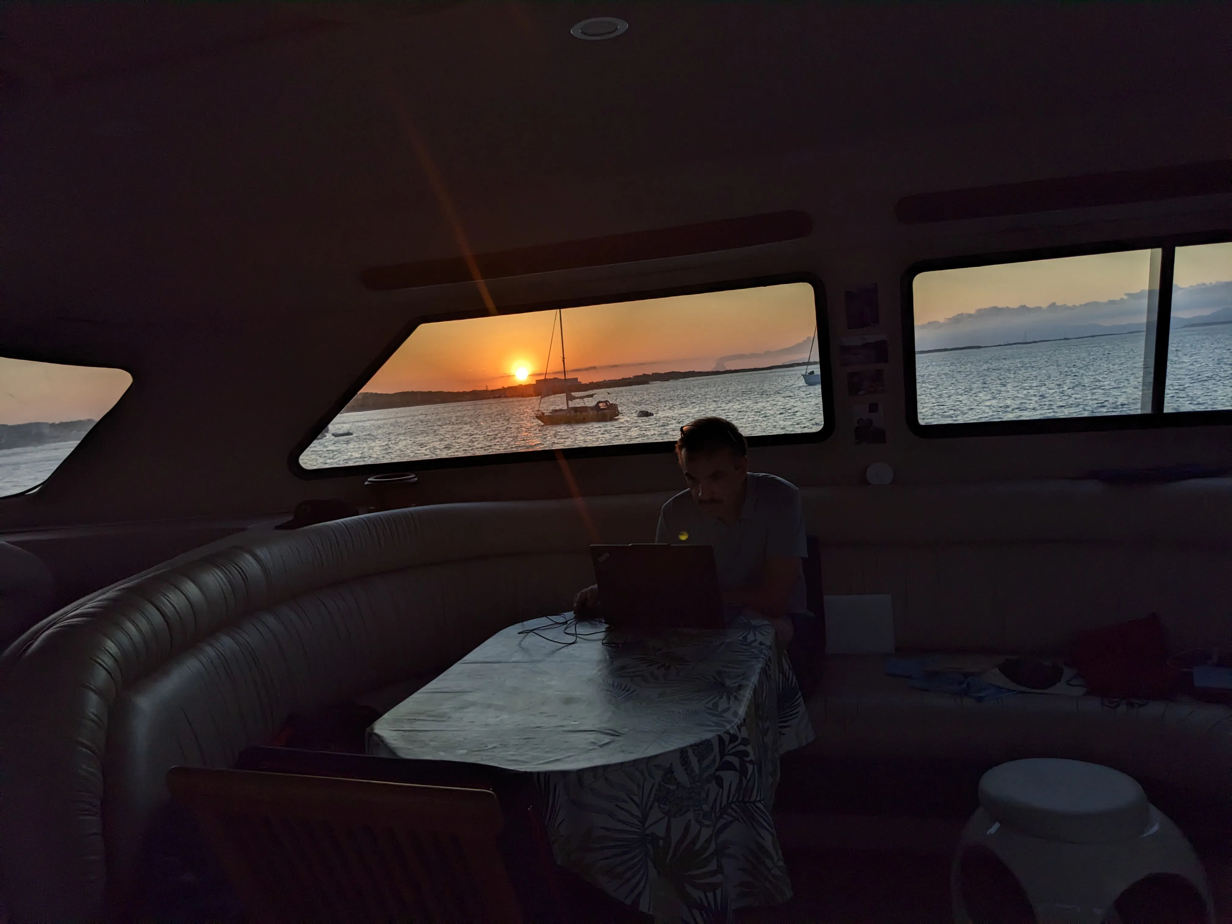 Sunset in Es Pujols Evening light over the bay of Es Pujols