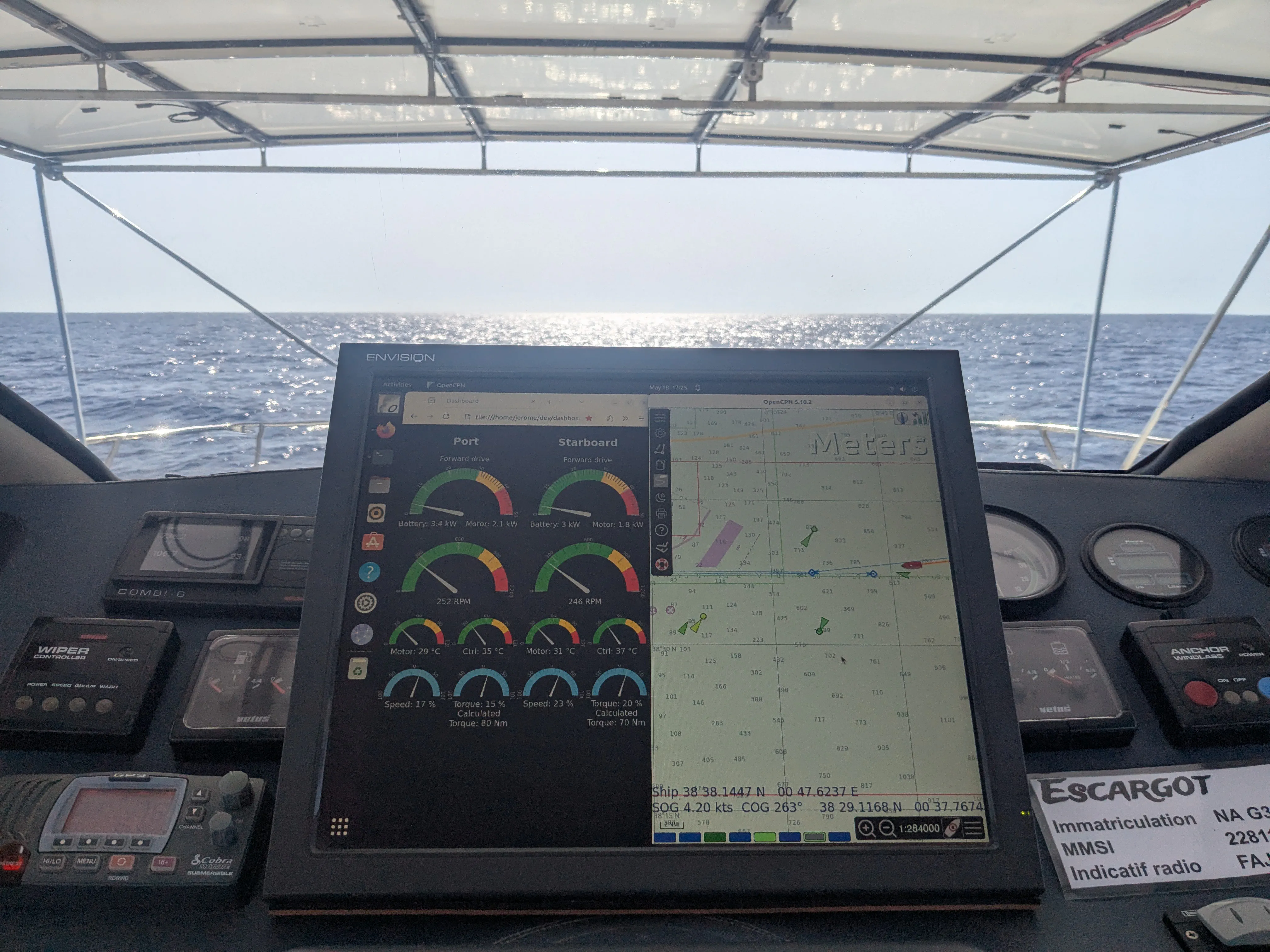 Afternoon on the Crossing The view from the cockpit looking toward the horizon