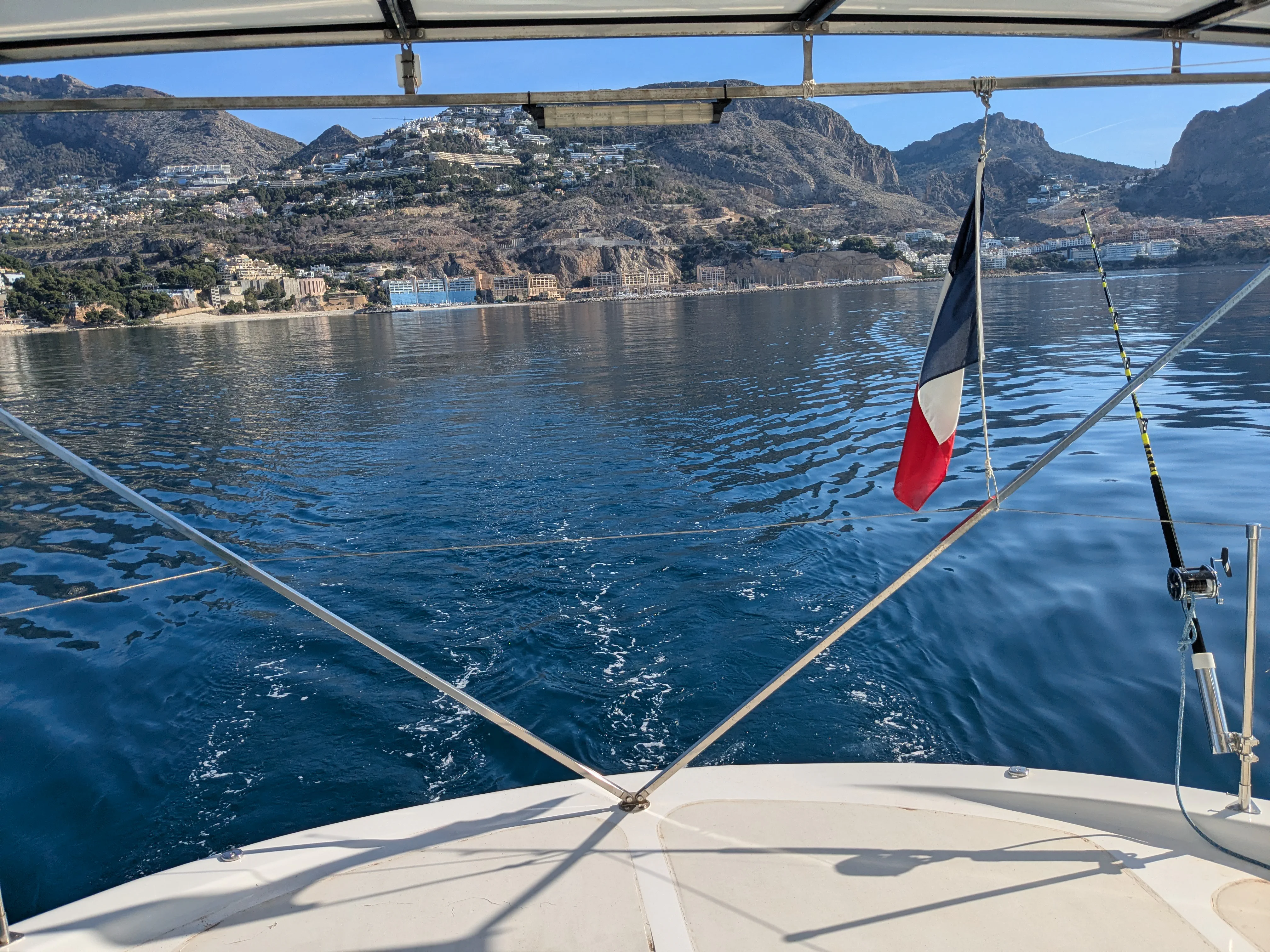 Calm Seas Leaving Altea Departing Altea in glassy, calm water