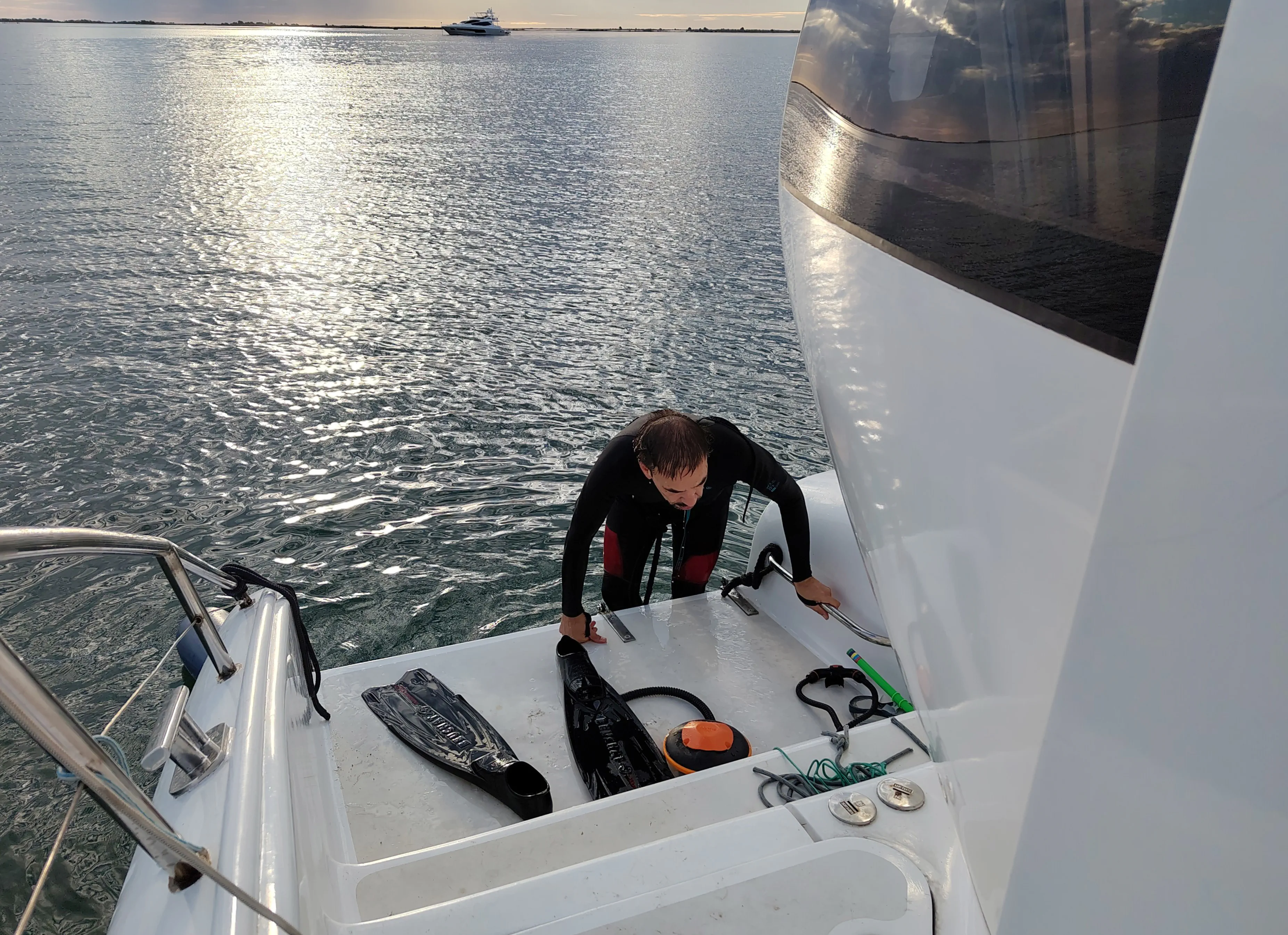 Plongée rapide pour libérer l'hélice