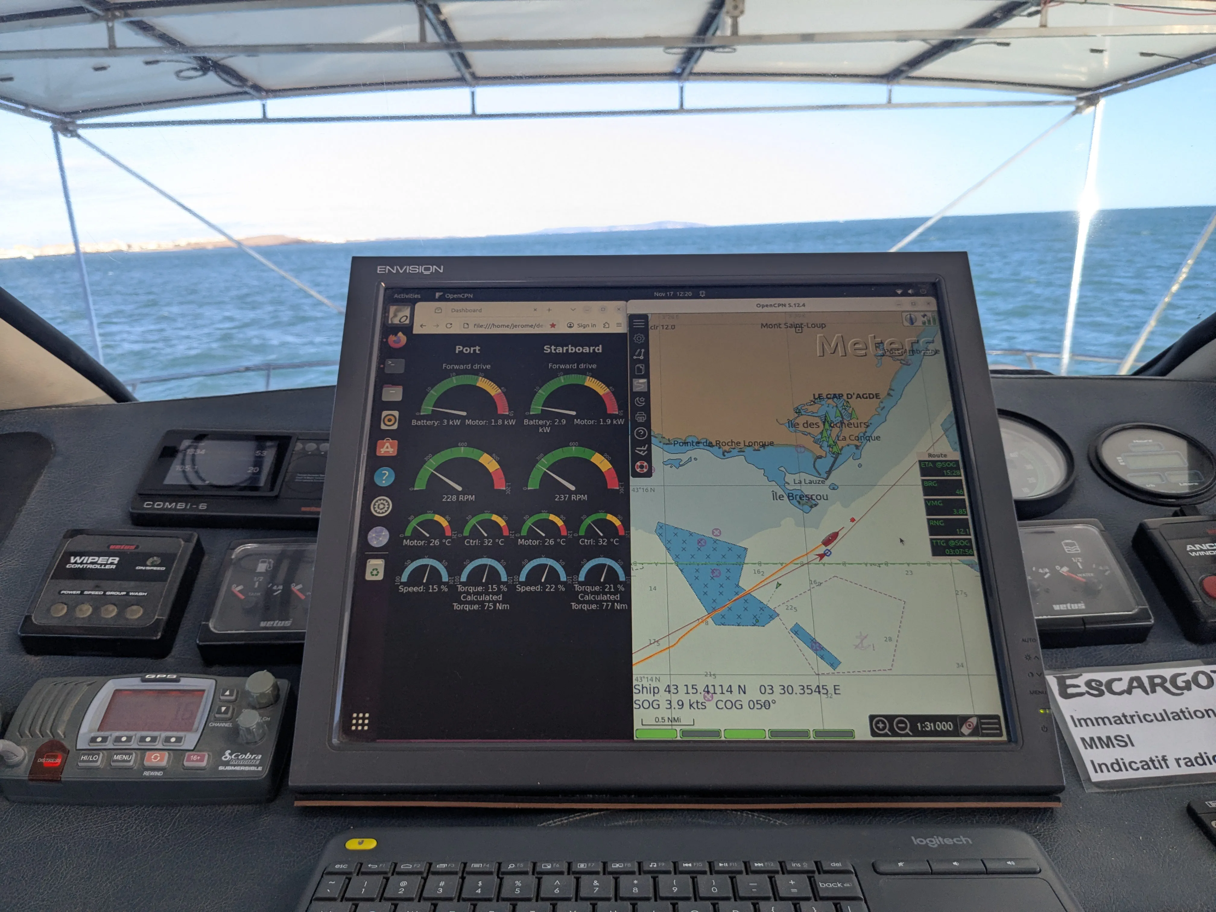 En approche de l'île de Brescou