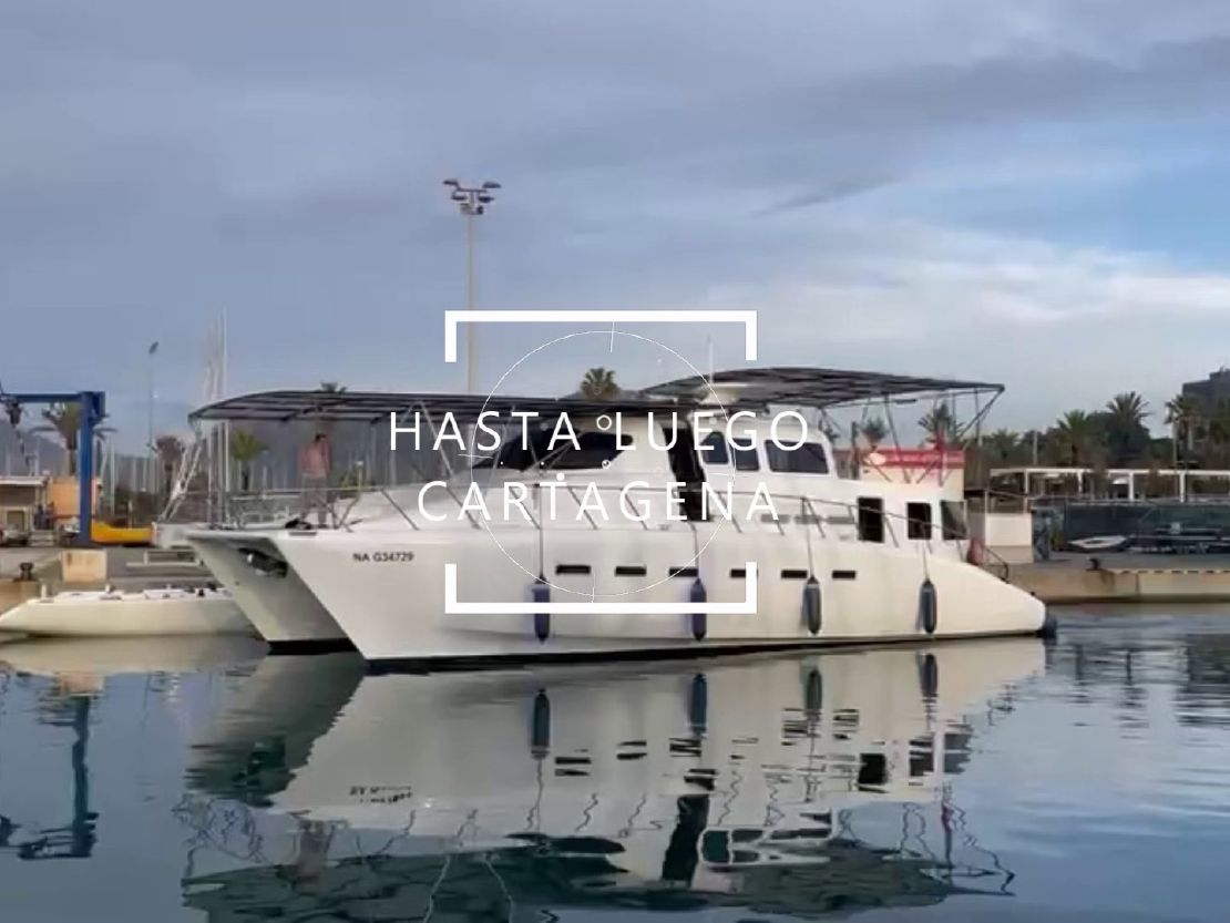 Video of Catamaran Escargot leaving Cartagena, Spain